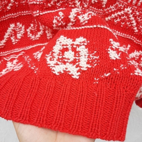 Vintage Ugly Sweater Cambridge Dry Goods Knit Red Cotton Snowflake Holiday Small - Picture 11 of 16
